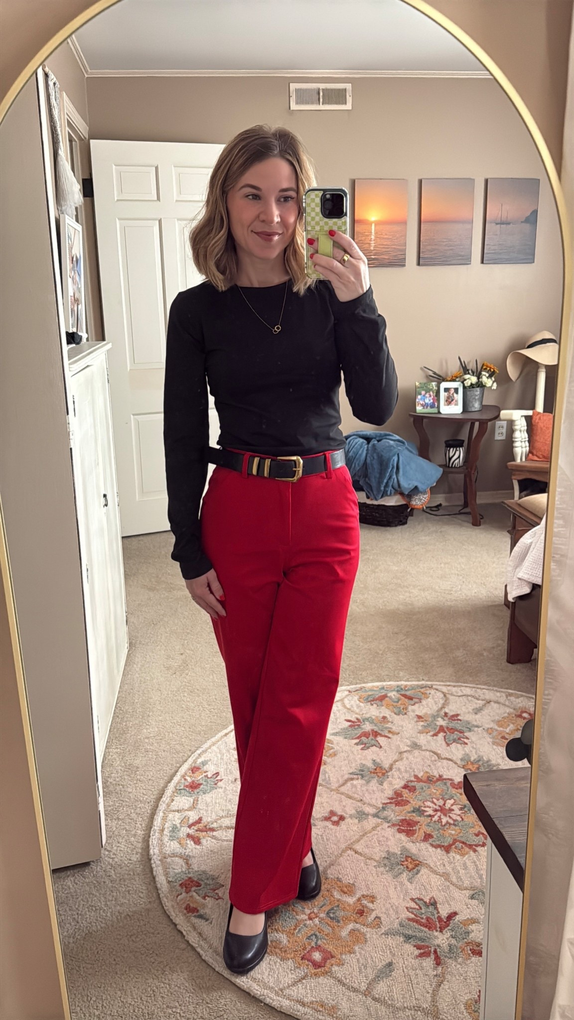 Workwear! These pants are a size 2regular.
I got the short originally and they would be cute as an ankle pant but the regular is perfect length for a short heel!

#LTKgrwm #LTKootd #LTKWorkwear