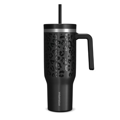 Hydrapeak Voyager 40 Oz  Stainless Steel Tumbler , Insulated Water Bottle With Straw, Cupholder Friendly Reusable Travel Mug (Black Leopard) | Target