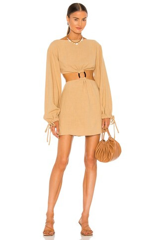 L'Academie Alora Dress in Tan from Revolve.com | Revolve Clothing (Global)