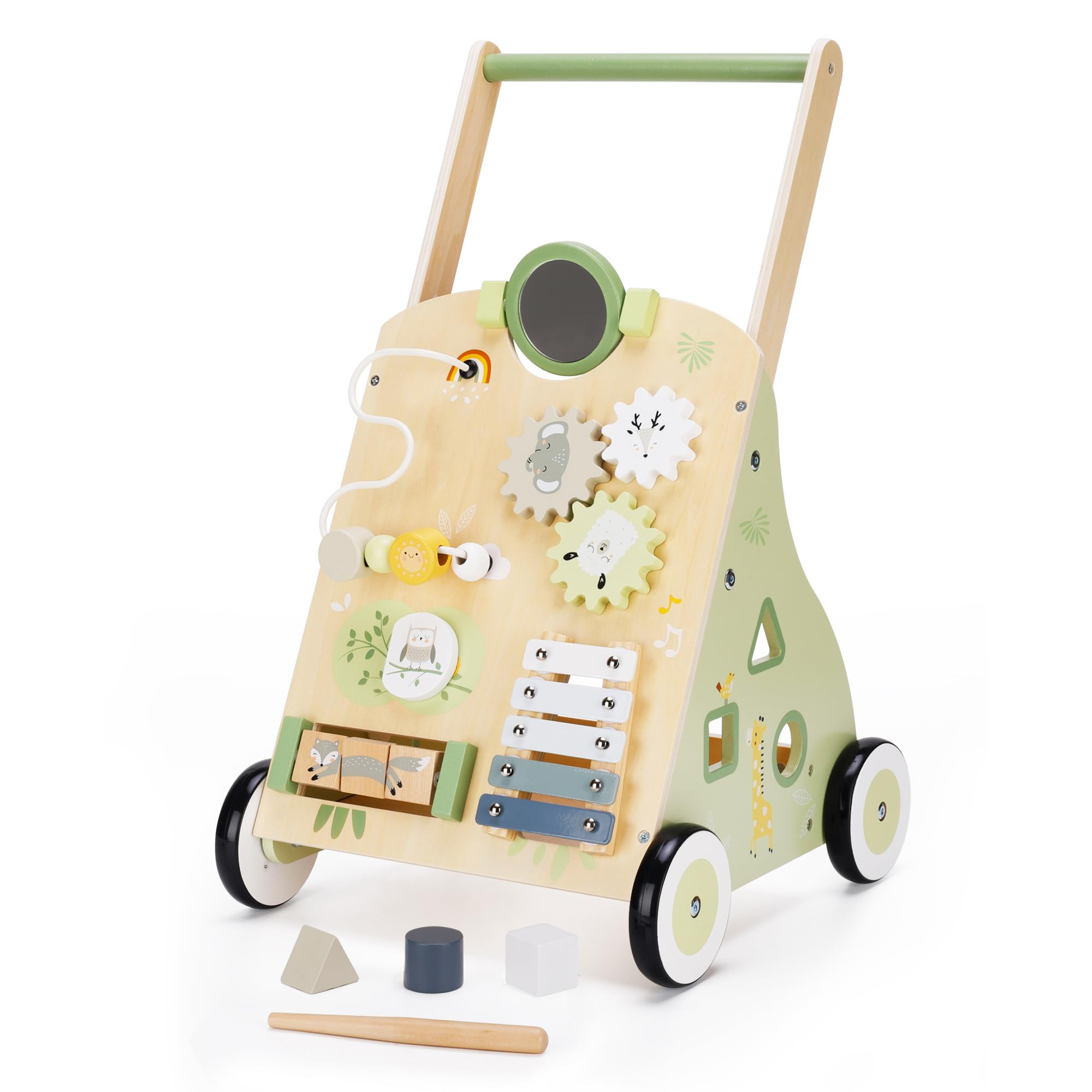 Wooden Baby Push Walker and Toddler Pull Learning Activity Toy - Develop Motor Skills & Creativit... | Amazon (US)