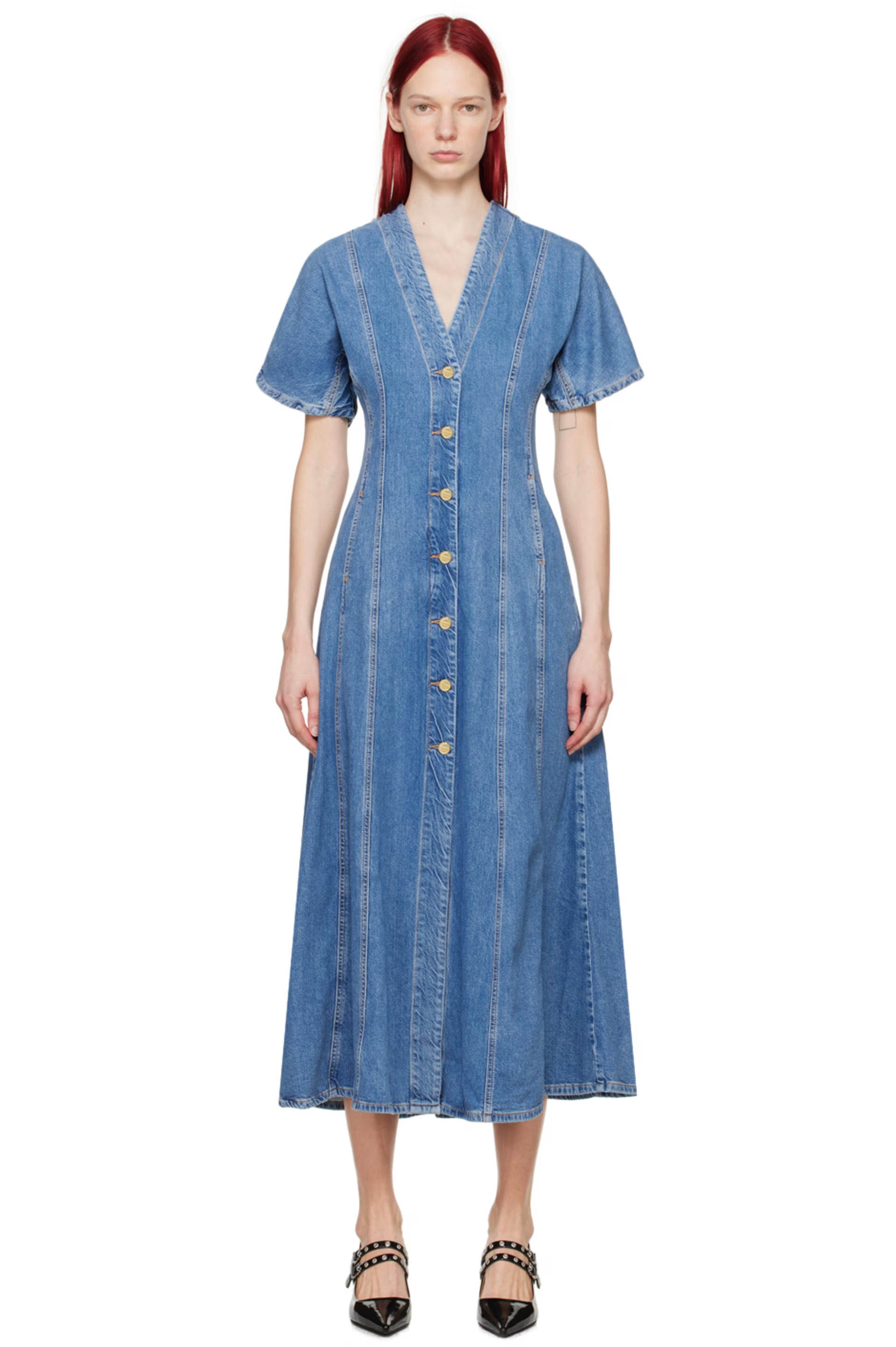 Blue Circulose Future Denim Dress | SSENSE