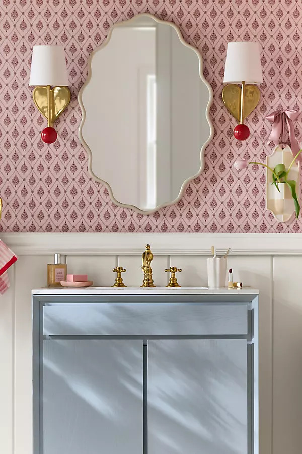 Coquille Scalloped Metallic Oval Wall Mirror | Anthropologie (US)