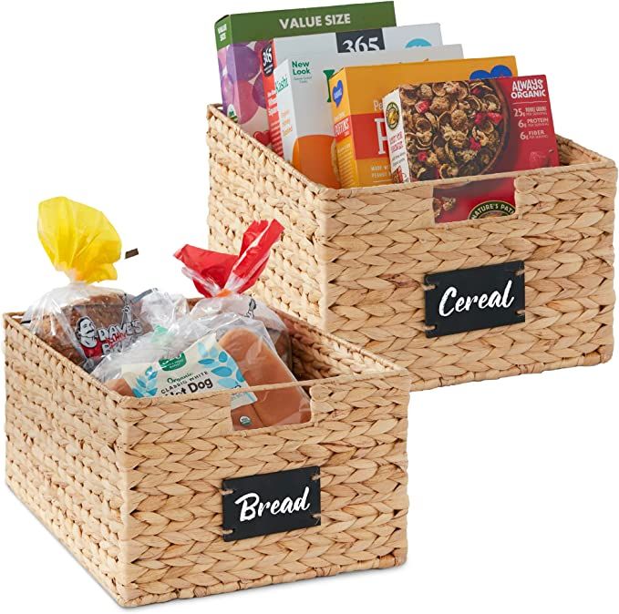 Amazon.com: Best Choice Products Set of 4 9x12in Water Hyacinth Pantry Baskets, Woven Kitchen Org... | Amazon (US)