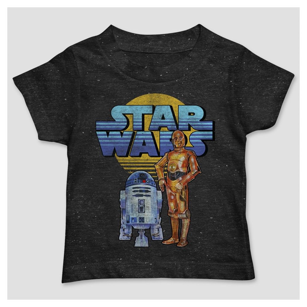 Toddler Boys' Star Wars Short Sleeve Droids T-Shirt - Black 4T | Target