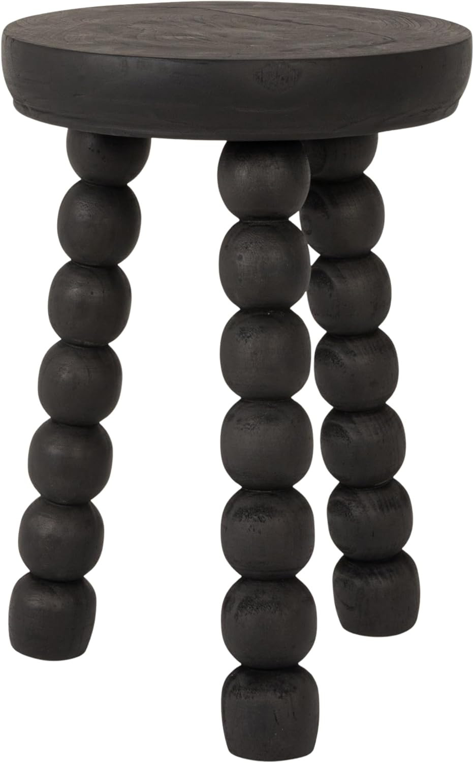 Creative Co-Op Paulownia Wood Bead Ball Tri-Pod Accent Table. Black | Amazon (US)