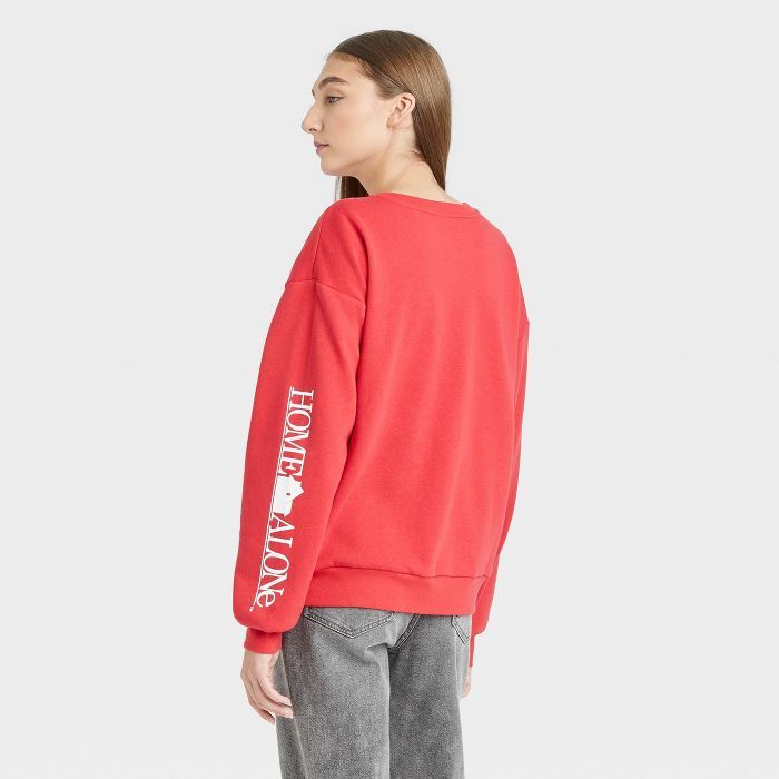 Women's Home Alone Merry Christmas Graphic Pullover Sweater - Cherry Red | Target