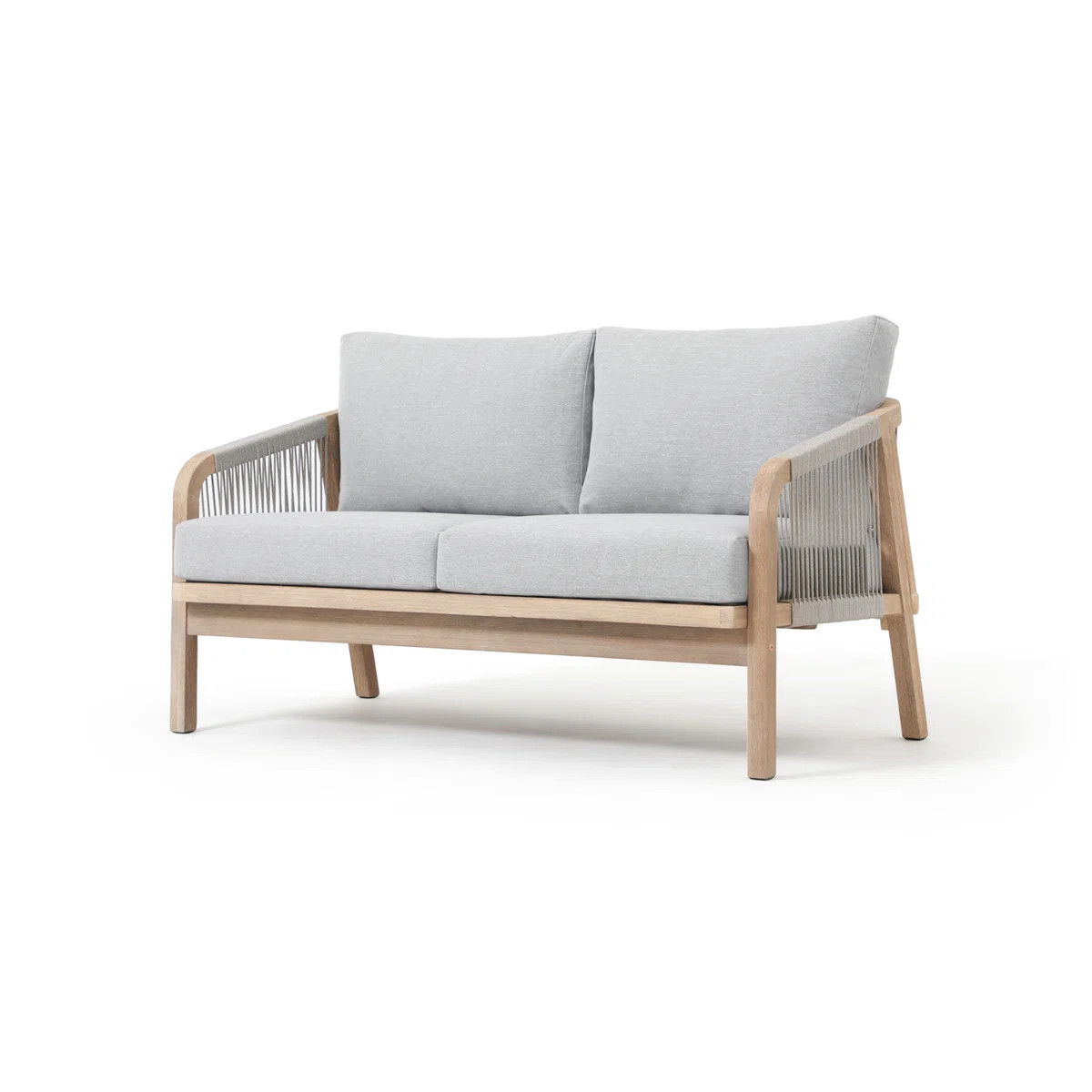 Mariliva Outdoor Acacia Wood Woven Loveseat With Cushions | Wayfair North America