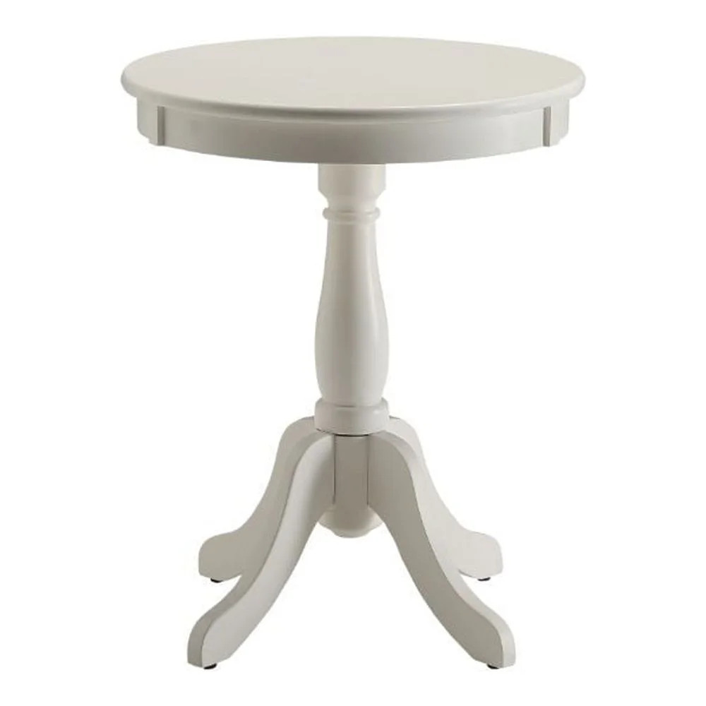 Cottage White Wood Pedestal Side or End Table | Walmart (US)