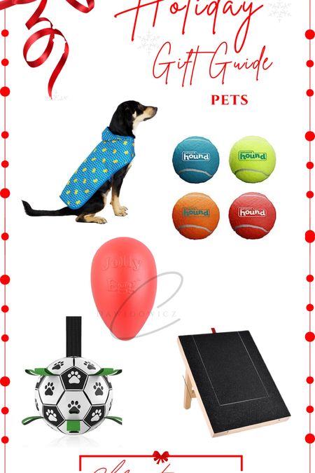 Holiday gift guide for pets 

Balls
Pet toys 
Pet soccer ball 
Pet nail file
Dog raincoat 

#LTKGiftGuide