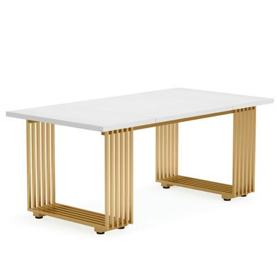 Resenkos Computer Desk, Office Desk, Study Desk,70.9" Executive Desk, Modern Office Computer Desk Conference Table,White & Gold White&Gold | Target