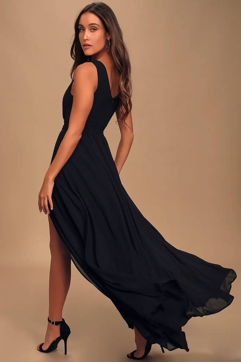 Thoughts of Hue Black Surplice Maxi Dress | Lulus (US)