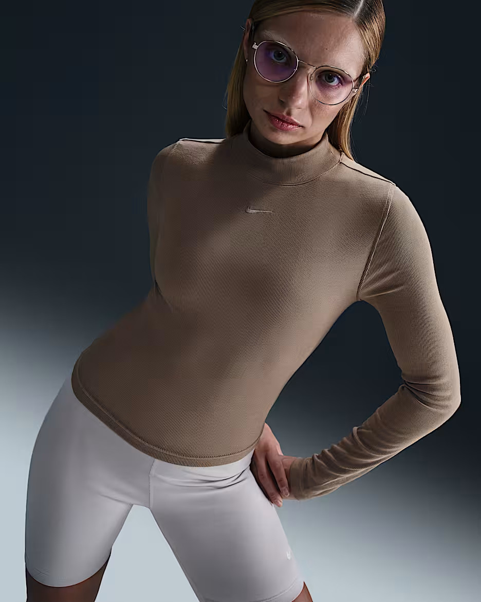 Nike Sportswear Essential Women's Ribbed Mock-Neck Long-Sleeve Top | Nike (US)