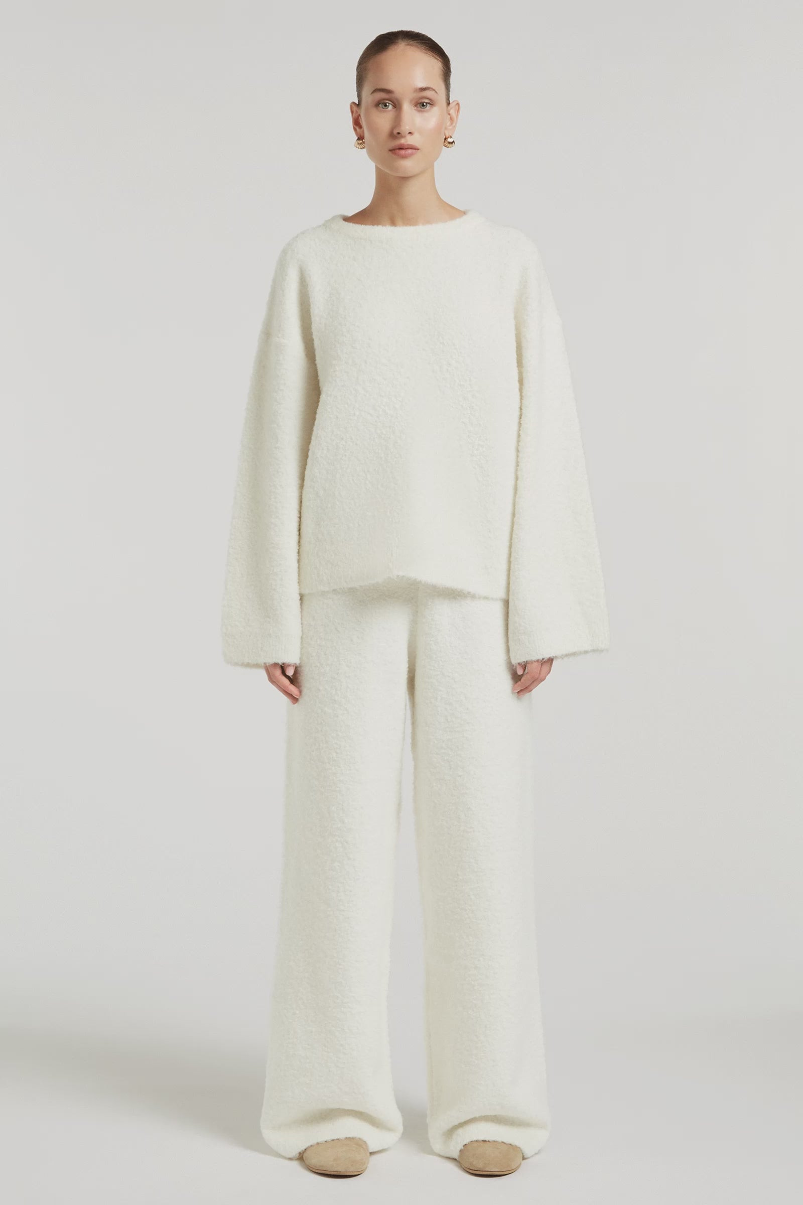 COCO Boucle Knit Sweater Cream | 4TH ARQ Sets | 4tharq 