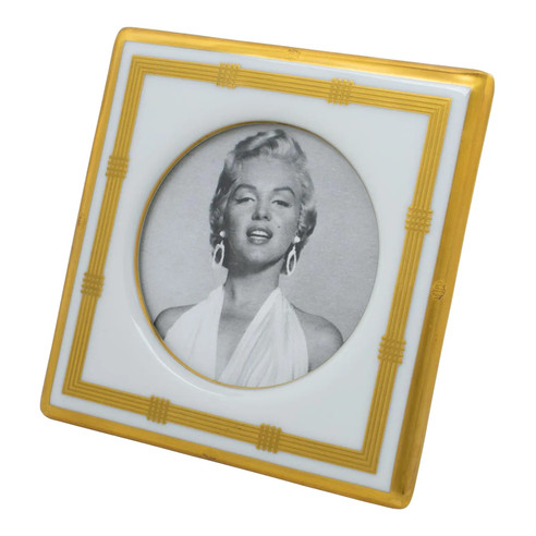 Christian Dior Paris White and Gilded Ceramic Picture Frame, 1980s