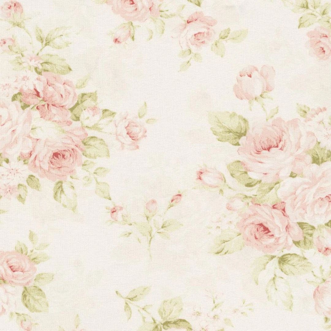 Pink Shabby Chic Watercolor Floral Fabric by the Yard - Etsy | Etsy (US)