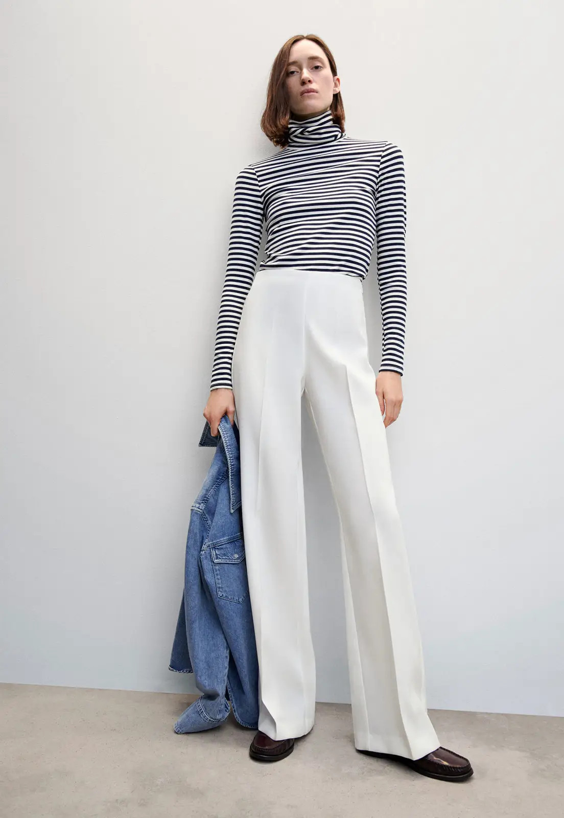 Calça Mango Wide Leg Alfaiataria Branca | Dafiti (BR)