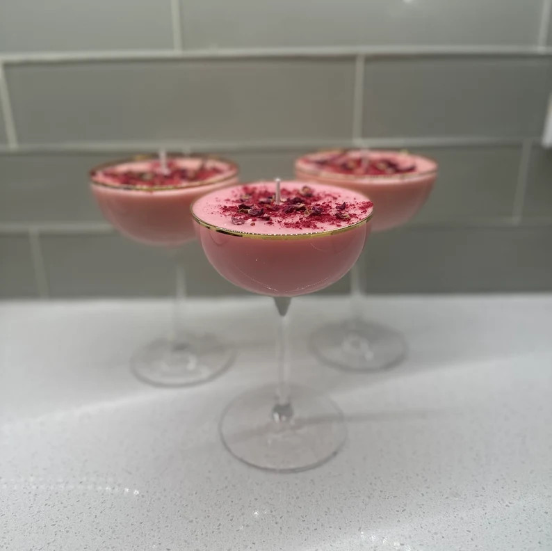 Strawberries and Cream Cocktail Candle - Etsy | Etsy (US)