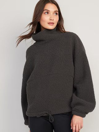 Cropped Sherpa Pullover Turtleneck Sweater for Women | Old Navy (US)