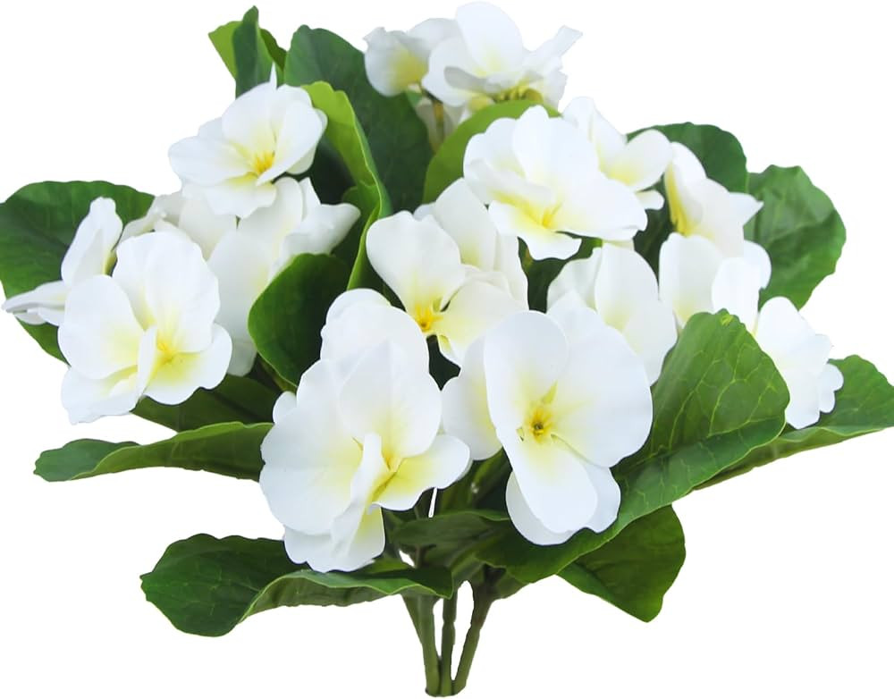 4 Pcs Artificial Flowers Outdoor UV Resistant Silk Flowers Bulk White Artificial Wildflowers Spri... | Amazon (US)