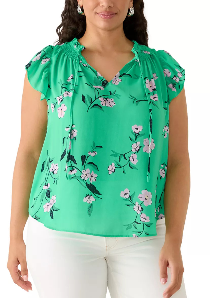 Plus Size Short Flutter Sleeve Top | Belk