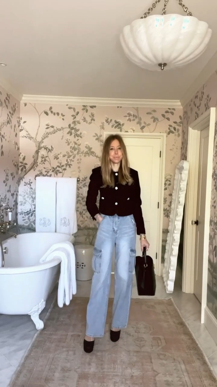 Class party. Jacket and shoes are from my Born on Fifth collection at Dillards. My cargos are from The Frankie Shop 🖤

#LTKstyletip #LTKHoliday #LTKshoecrush