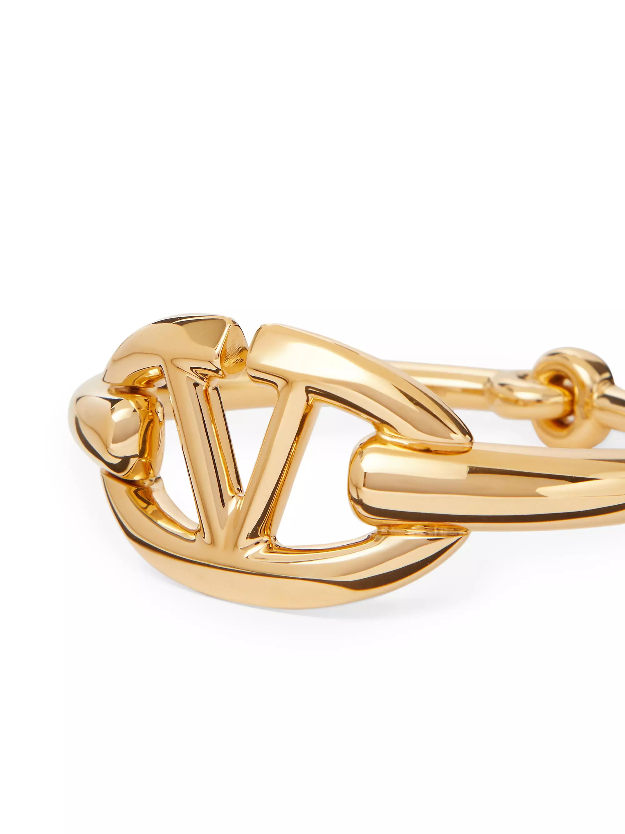 V-Logo Metal Signature Bangle | Saks Fifth Avenue