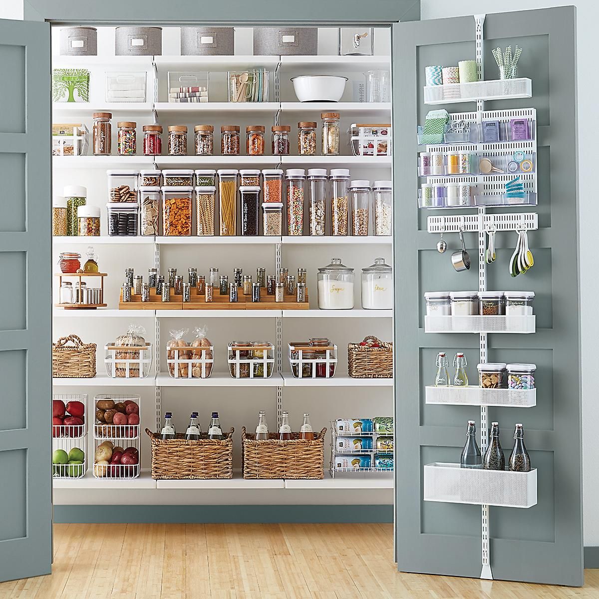 Elfa Utility White Mesh Pantry Over the Door Rack | The Container Store