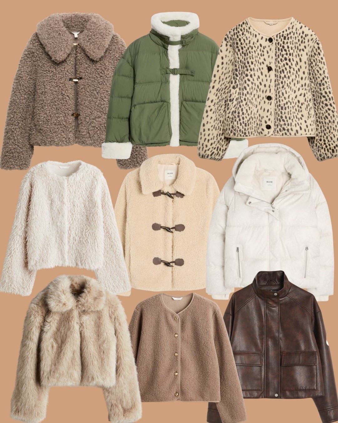 Autumn/Winter Coats & Jackets 🤎

H&M
River Island 
M&S
Hollister 
Peacocks
Autumn Coats
Autumn Jackets
Winter Coats
Winter Jackets
Leopard Print
Faux Fur 
Teddy Bear 
Comfy Cosy Coats 

#LTKautumn #LTKwinter #LTKuk
