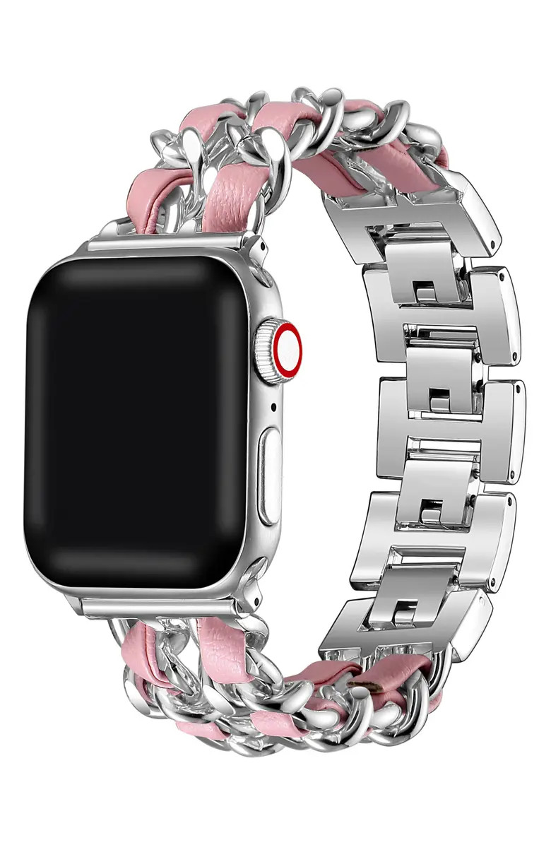 The Posh Tech Leather Woven Chain Apple Watch® Bracelet | Nordstrom | Nordstrom
