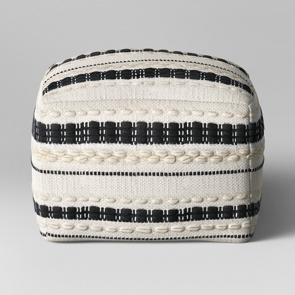 Lory Pouf Black and White Textured - Opalhouse | Target