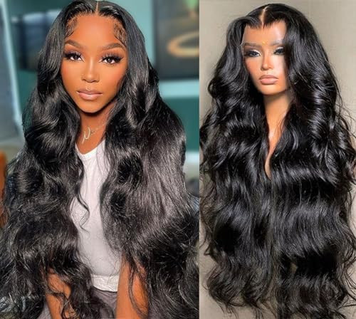 SUPERLOOK Wear and Go Glueless Wig Pre Cut 240% Density Body Wave Glueless Wigs Human Hair 5.5x5.5 HD Transparent Lace Closure Wigs 32inch Pre Plucked Human Hair Wigs With Baby Hair | Amazon (US)
