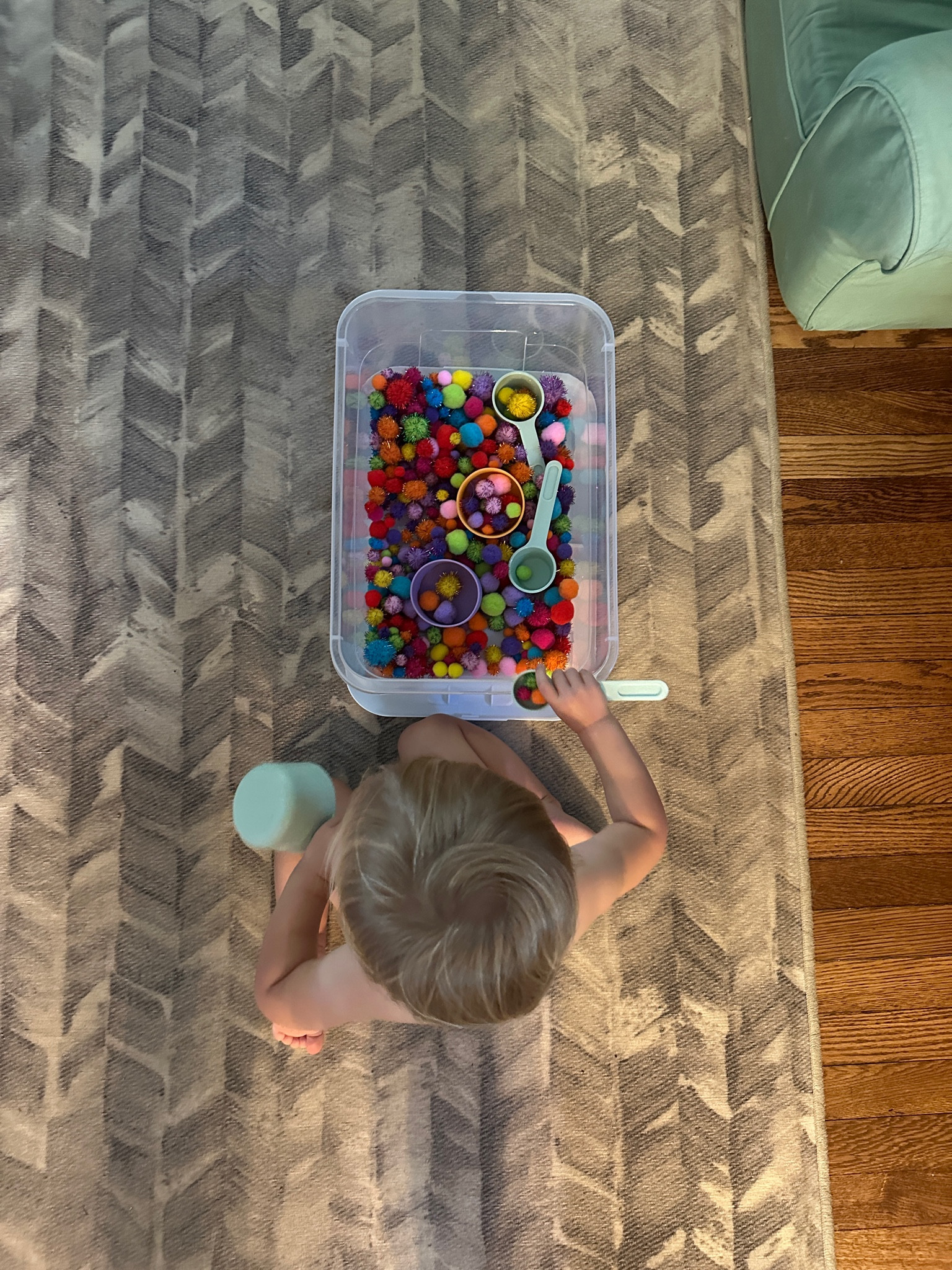Our first sensory box is a ton of fun! I like the pompoms because it’s not a big deal if they don’t make it back into the box and are pretty easy to clean up. 

#LTKBaby #LTKKids #LTKFamily
