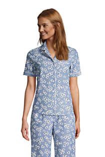 Draper James x Lands' End Women's Short Sleeve Cotton Chambray Pajama Shirt | Lands' End (US)