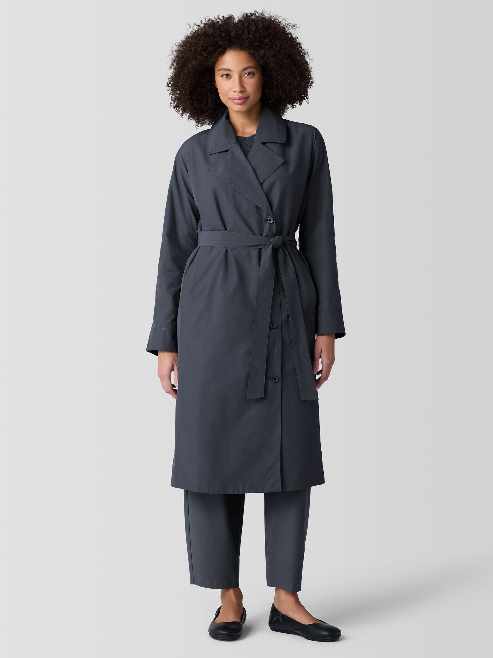 Light Cotton Nylon Trench Coat | Eileen Fisher