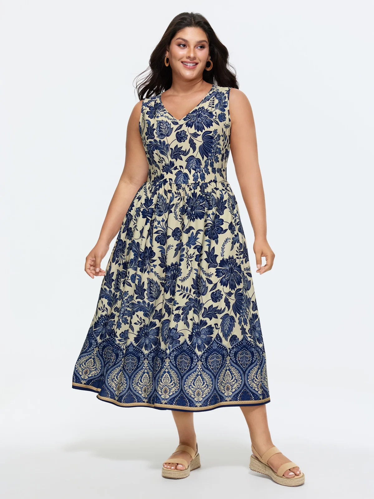 Floral Drama Cinched-Waist Maxi Dress | Bloomchic