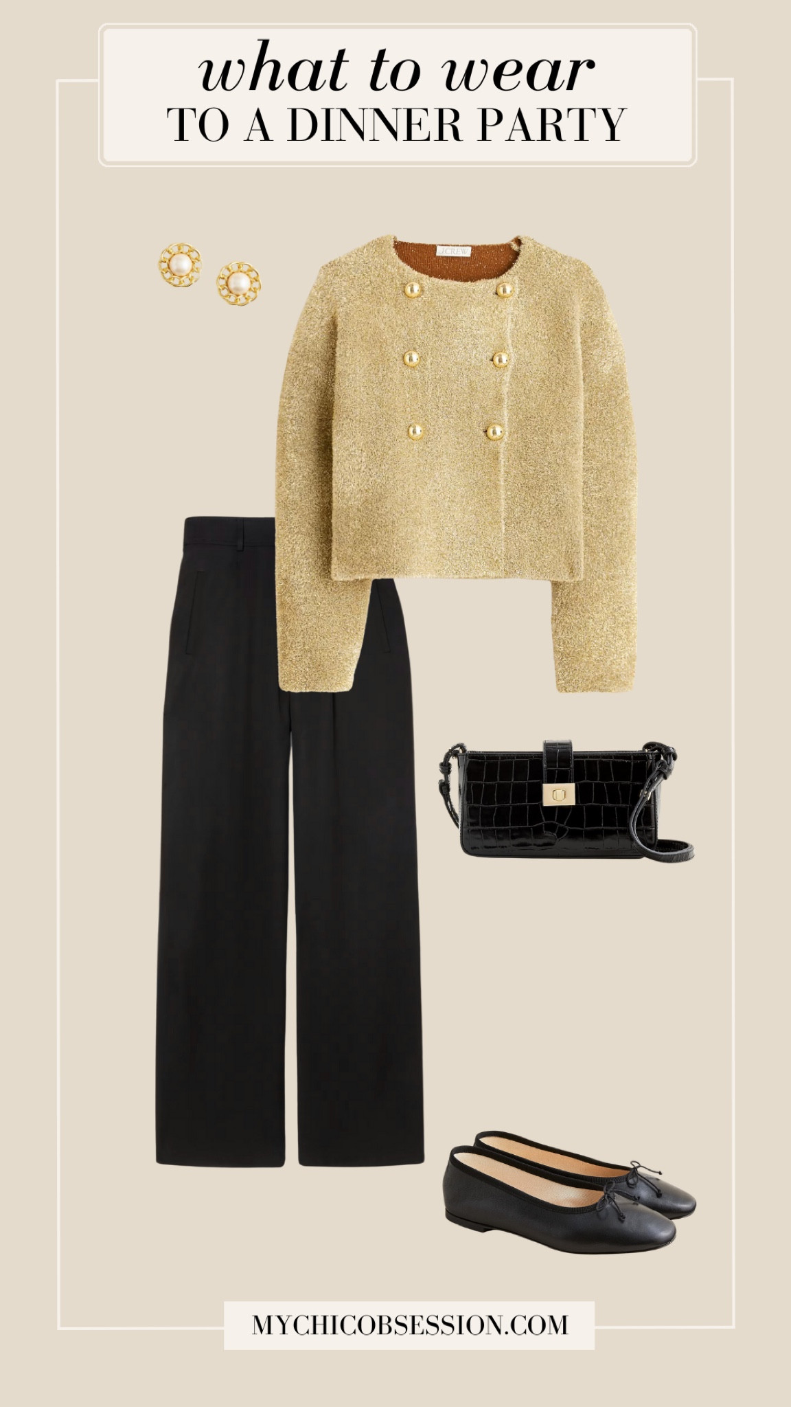 Stand out and shine with a metallic gold jacket from J.Crew this holiday season. Pair it with wide-leg pants, ballet flats and a croc-embossed handbag.

#LTKStyleTip #LTKSeasonal #LTKHoliday