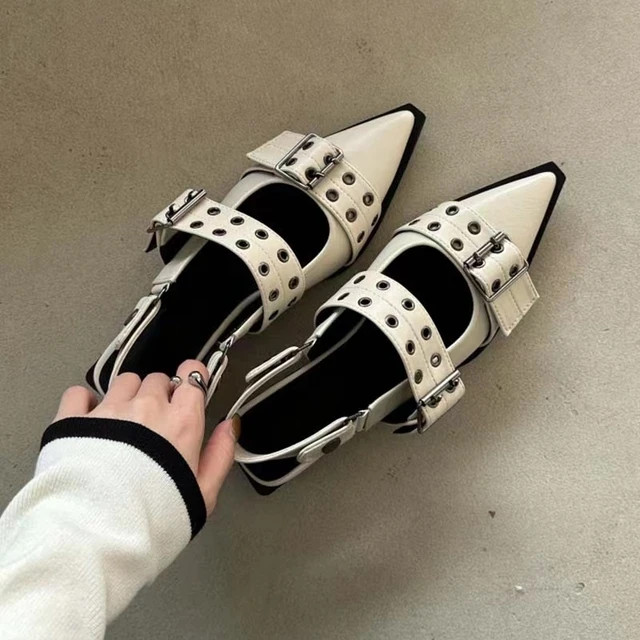 Chaussures à bride arrière gothique à talons épais pour femmes, escarpins à rivets, style de... | Aliexpress EU