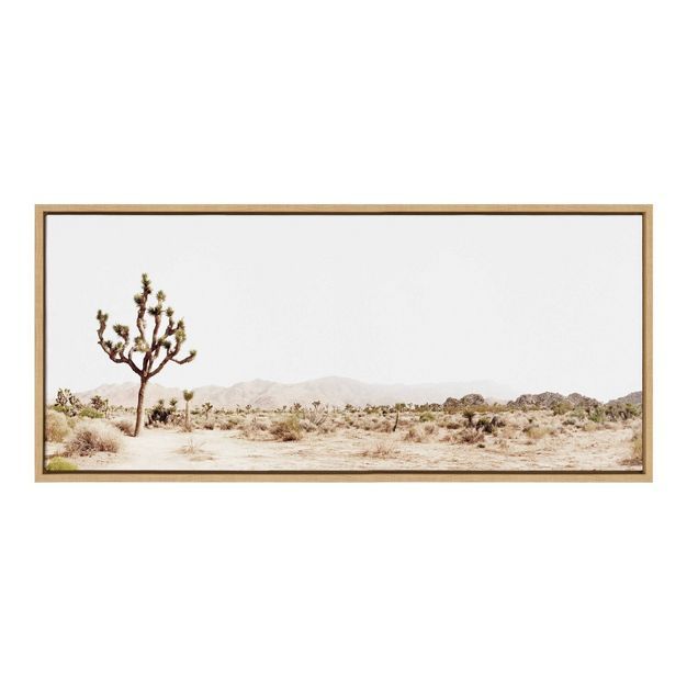 18" x 40" Sylvie Lone Joshua Tree by Amy Peterson Art Studio Framed Wall Canvas Natural - Kate & ... | Target