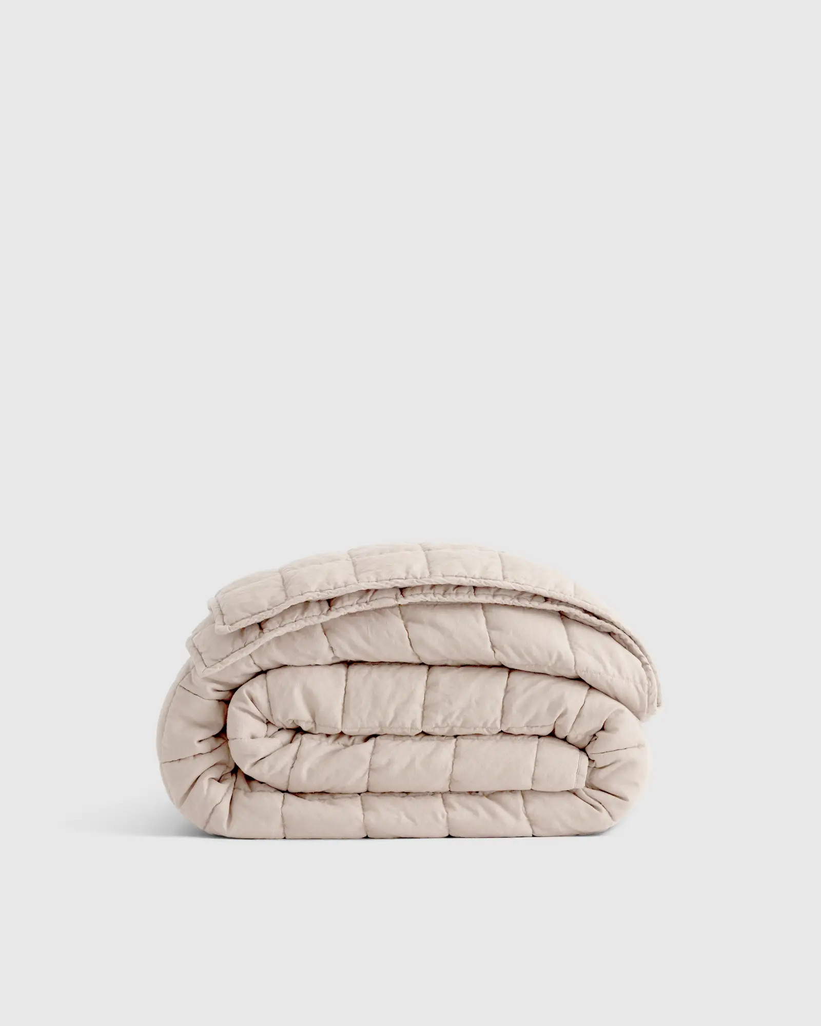 European Linen Box Quilt in Soft Blush | Quince