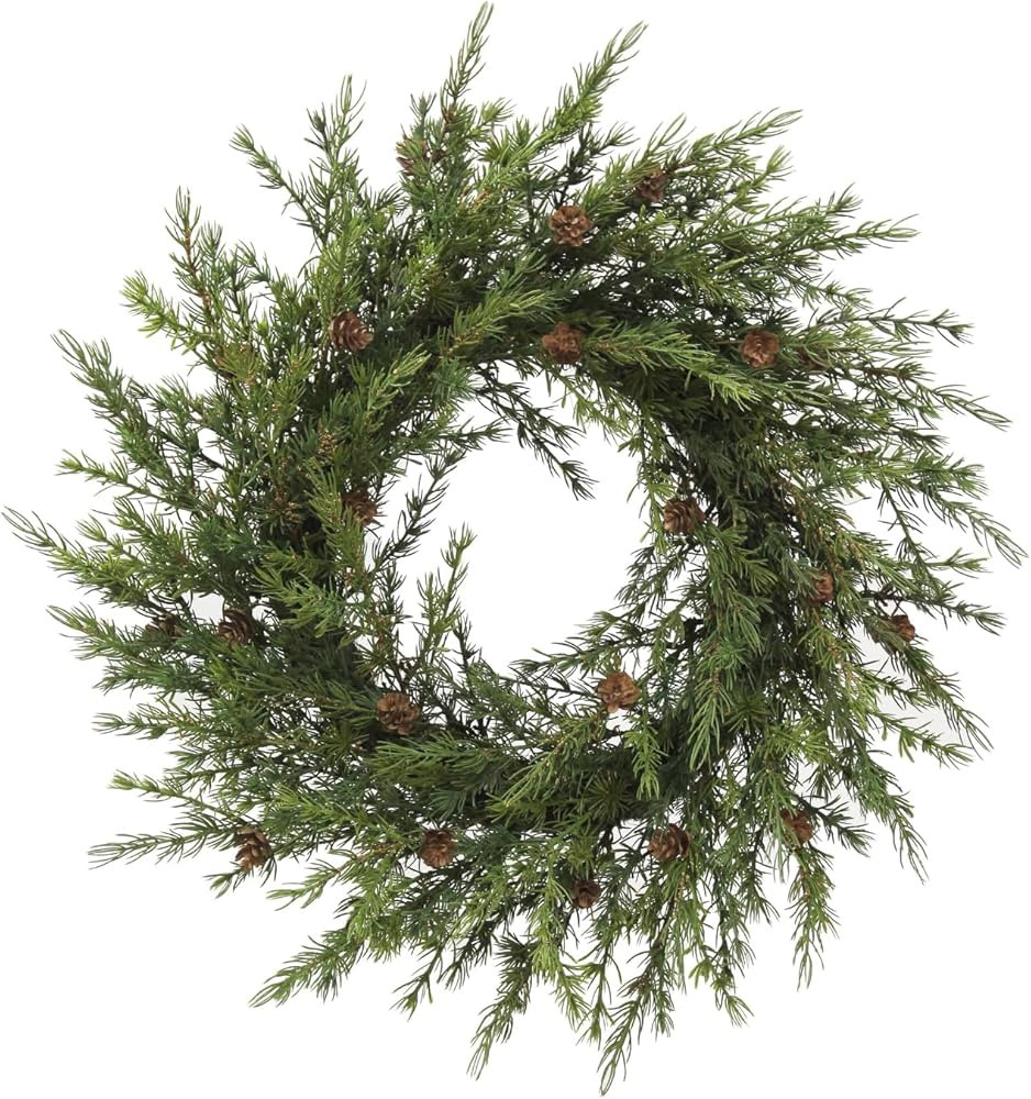 Holiday Collection Faux Wreath, Premium Artificial Indoor and Outdoor Large 28" Pinecone Christma... | Amazon (US)