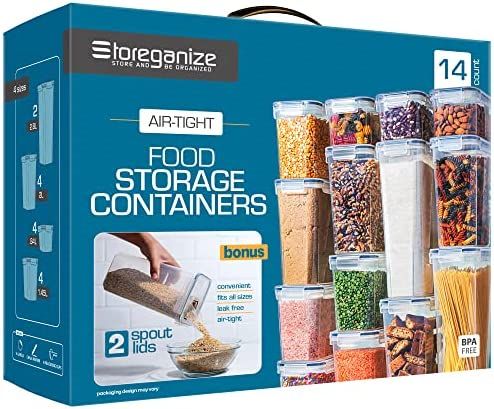 Amazon.com: STOREGANIZE 14pc Airtight Food Storage Containers With Lids, Great Pantry Storage Con... | Amazon (US)
