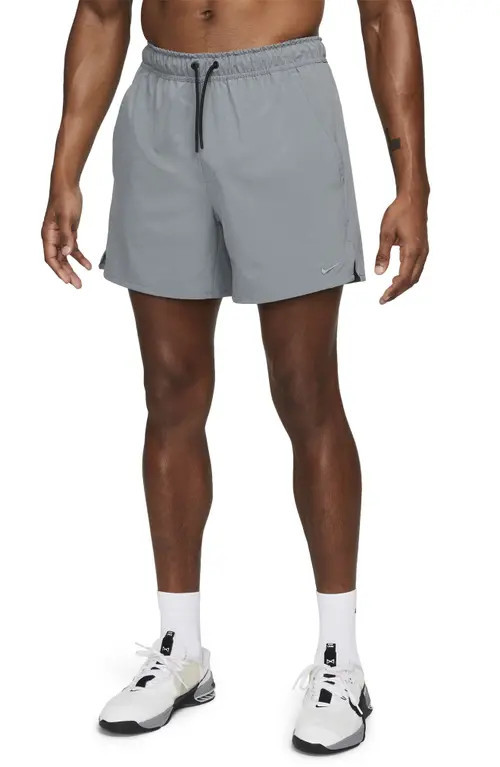 Nike Dri-Fit Unlimited 5-Inch Athletic Shorts in 084 Smoke Grey/black at Nordstrom, Size X-Large | Nordstrom