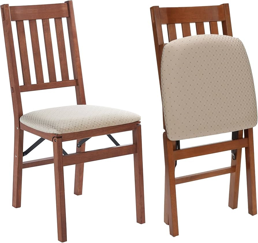 MECO STAKMORE Arts and Craft Folding Chair Fruitwood Finish, (Set of 2) , 22.5 in x 17 in x 35.5 ... | Amazon (US)