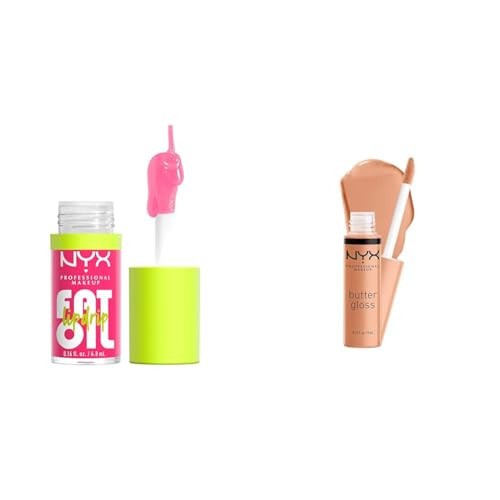 NYX PROFESSIONAL MAKEUP Fat Oil Lip Drip Gloss in Missed Call & Butter Gloss in Fortune Cookie | Amazon (US)
