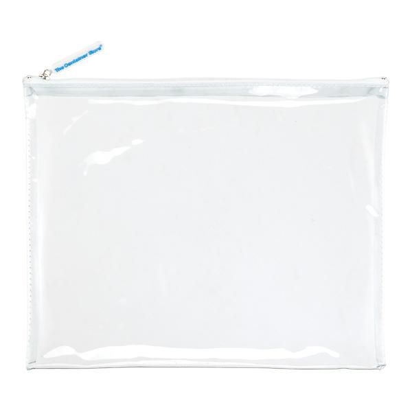 Large Clear Pouch White Zipper | The Container Store