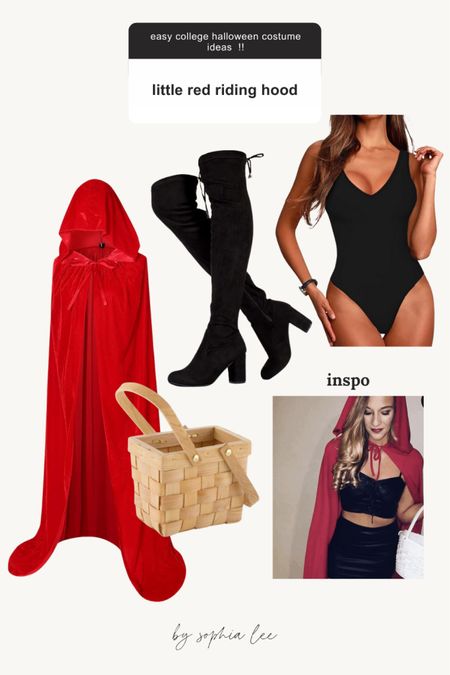 Little red riding hood is a great cheap Halloween costume idea! #halloweencostume #easyhalloweencostume