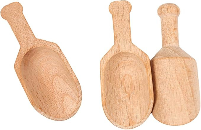 ccHuDE 6 Pcs Mini Wooden Scoops Small Bath Salts Spoon Candy Spoon for Spices Tea Coffee Beans | Amazon (US)