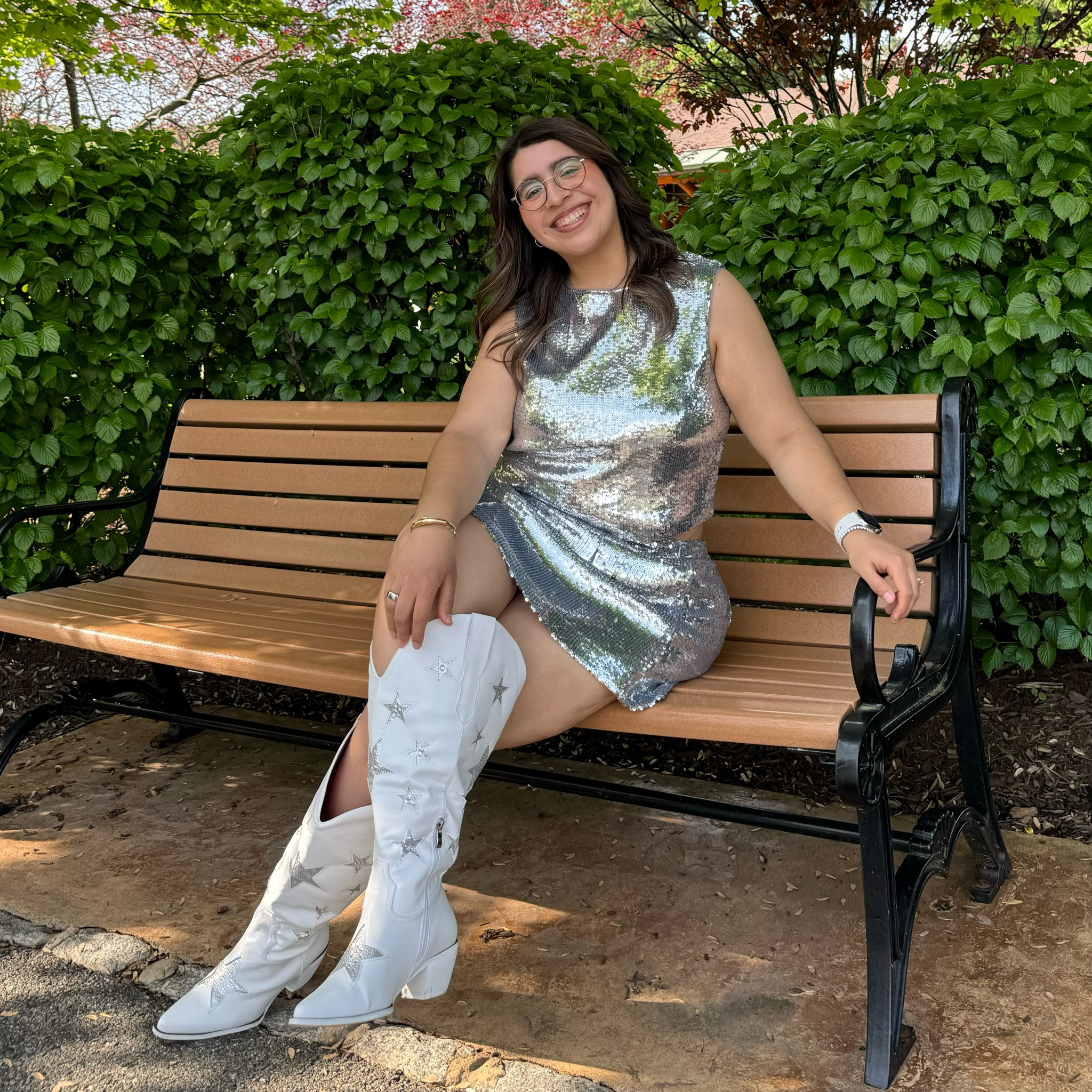 Wearing large in the top & bottom
Boots are from Southern Fried Chicsken