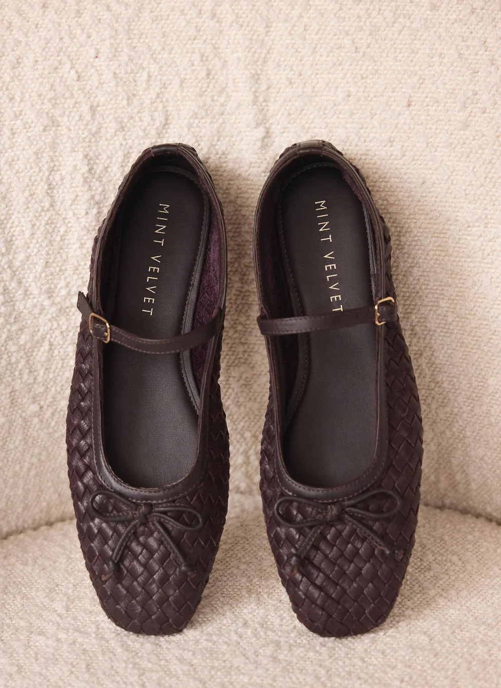 Charley Tan Leather Woven Pumps | Mint Velvet