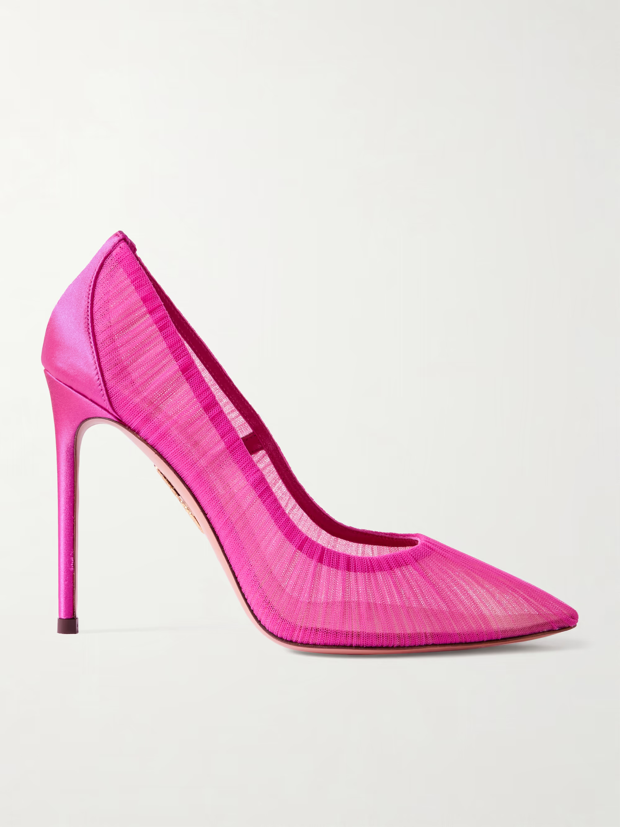 Voile 105 pleated satin-trimmed tulle pumps | NET-A-PORTER (UK & EU)